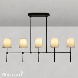 Art Fabric Lamp Shade Rhodes Linear Chandelier - Zonesus