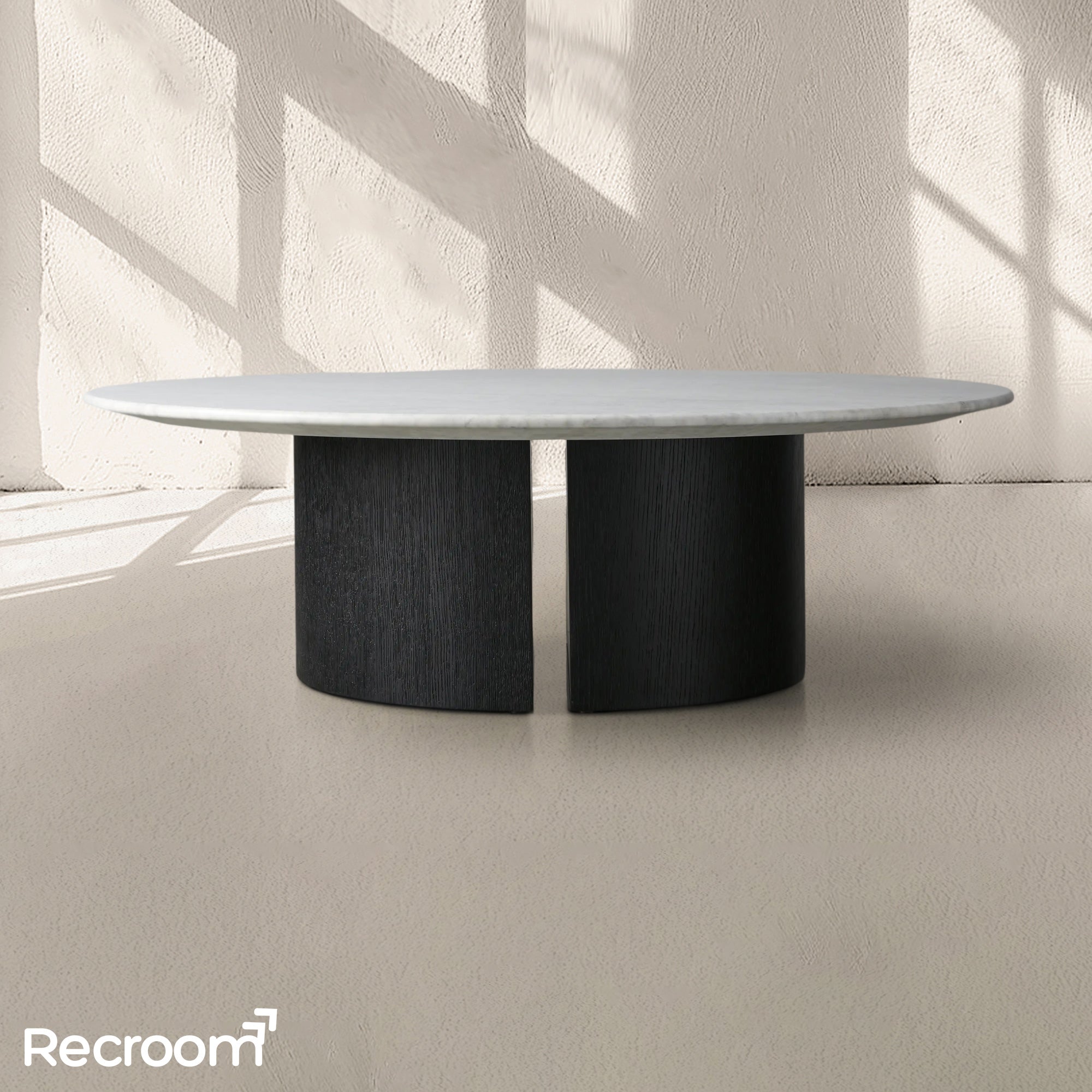 San Germani Round Stone Coffee Table with Dauphine Base - Zonesus