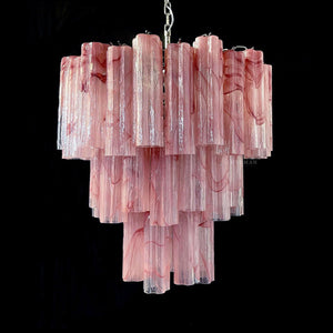 Murano Chandelier – 48 tubes – Alabaster Pink - Zonesus