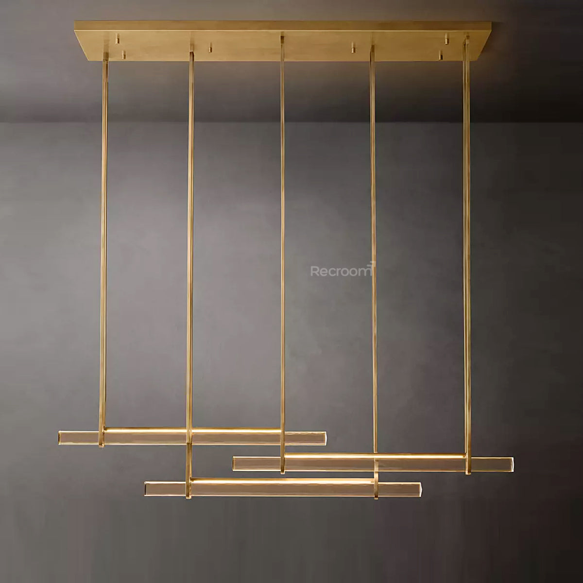 Auduben Crystal Triple Bar Linear Chandelier 60" 72" - Zonesus