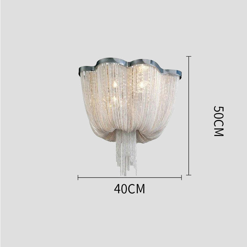 Tassel Ceiling Light Post-Modern Chandelier Aluminum Chain Light - Zonesus