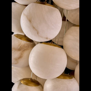 Cluster Alabaster Globe Chandelier - Zonesus