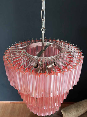 Murano Chandelier – 112 prisms – Pink - Zonesus