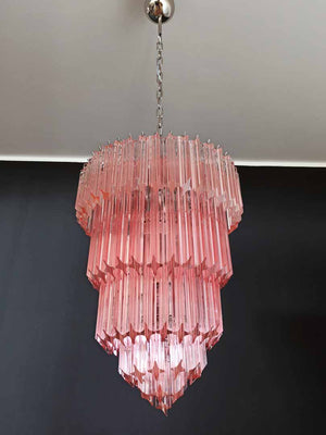 Murano Chandelier – 112 prisms – Pink - Zonesus