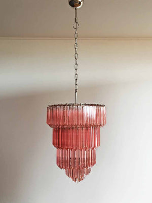 Murano Chandelier – 112 prisms – Pink - Zonesus