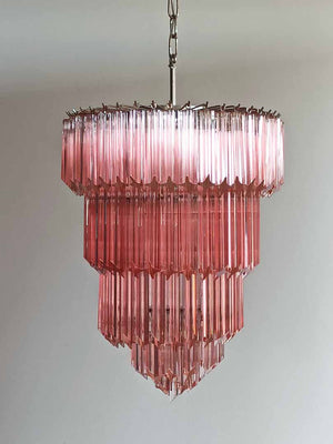 Murano Chandelier – 112 prisms – Pink - Zonesus