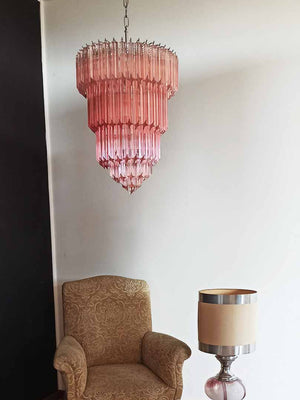 Murano Chandelier – 112 prisms – Pink - Zonesus