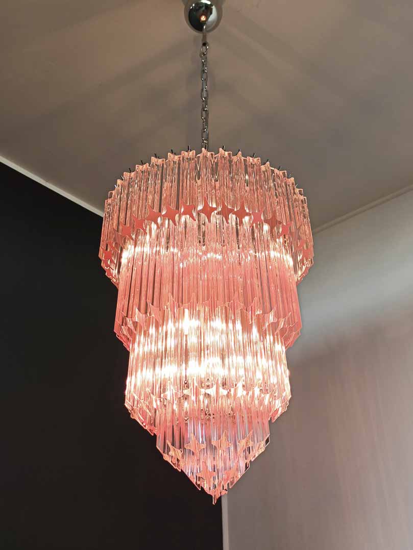Murano Chandelier – 112 prisms – Pink - Zonesus