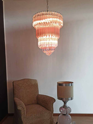 Murano Chandelier – 112 prisms – Pink - Zonesus