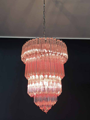 Murano Chandelier – 112 prisms – Pink - Zonesus