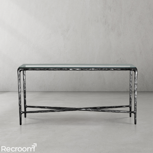 Thaddeo Rectangle Glass Console Table 60" 72" - Zonesus