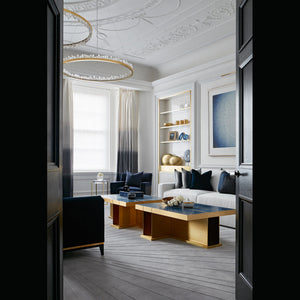 Cervine Round Brass & Clear Geode Quartz Crystal Chandelier 36" - Zonesus