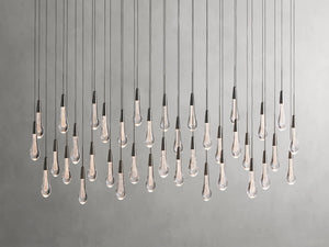 Solitaire Crystal Linear Chandelier 37" 50" 60'' 70" 87" 120''W - Zonesus