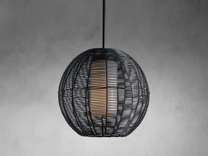 Cohen Globe Wicker Outdoor Pendant 20''D - Zonesus