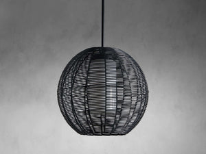 Cohen Globe Wicker Outdoor Pendant 20''D - Zonesus