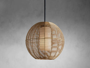 Cohen Globe Wicker Outdoor Pendant 20''D - Zonesus
