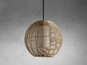 Cohen Globe Wicker Outdoor Pendant 20''D - Zonesus
