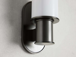 Harlin Bronze Wall Sconce in Milk - Zonesus