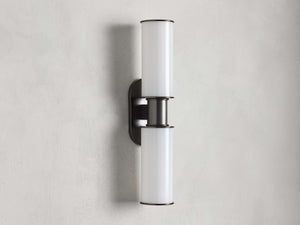Harlin 2-Light Bronze Wall Sconce in Milk - Zonesus