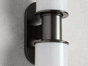 Harlin 2-Light Bronze Wall Sconce in Milk - Zonesus