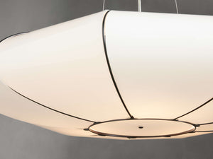 Nuvola White Milk Glass Chandelier 30''D - Zonesus