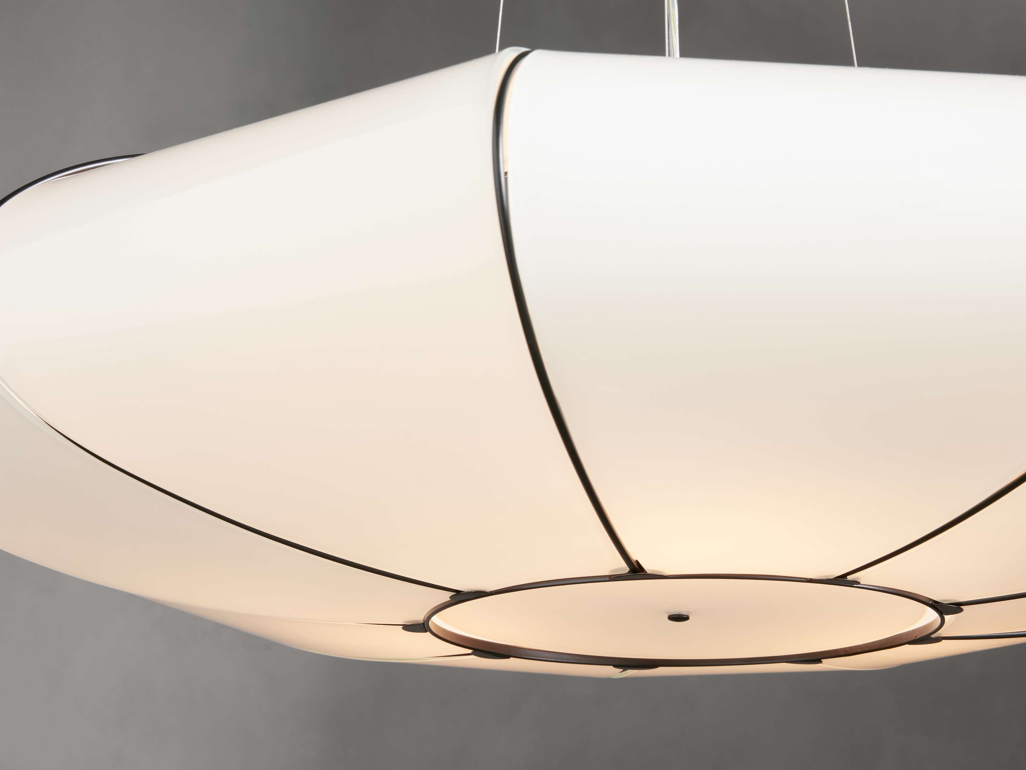 Nuvola White Milk Glass Chandelier 30''D - Zonesus