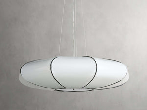 Nuvola White Milk Glass Chandelier 30''D - Zonesus