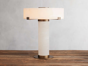 Chayla Alabaster Stone Table Lamp 13'' 19'' - Zonesus