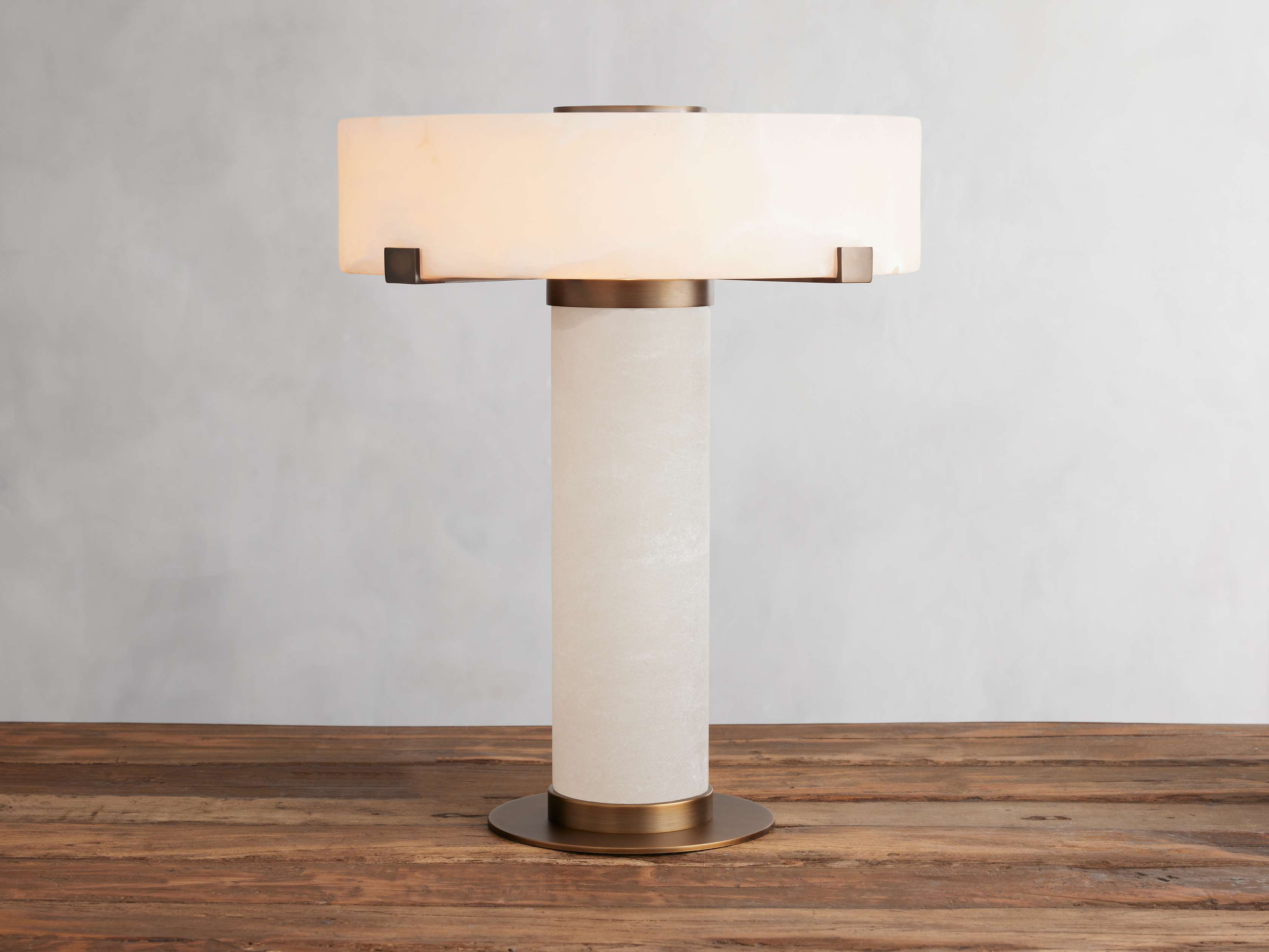 Chayla Alabaster Stone Table Lamp 13'' 19'' - Zonesus