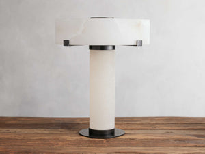 Chayla Alabaster Stone Table Lamp 13'' 19'' - Zonesus