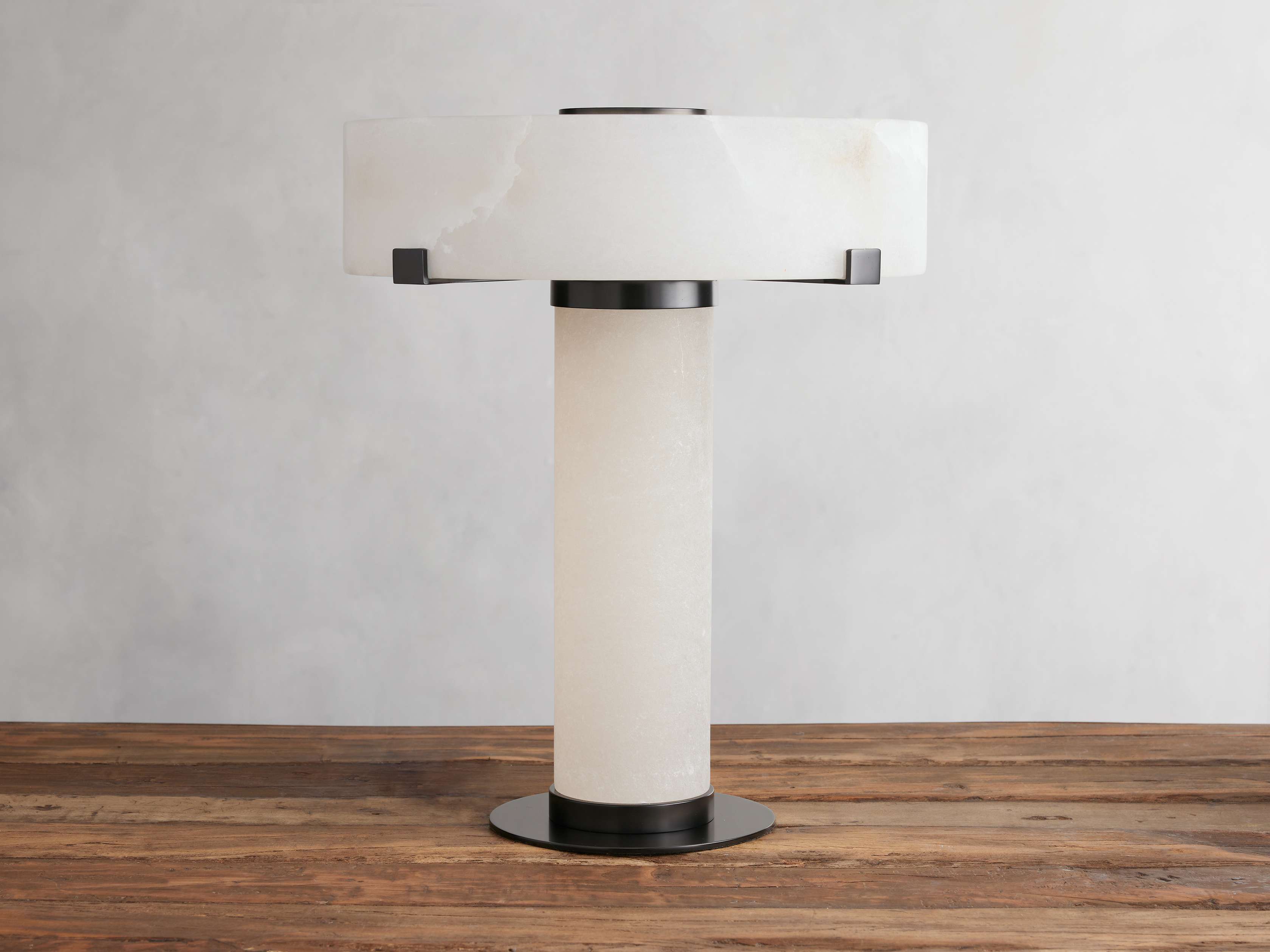 Chayla Alabaster Stone Table Lamp 13'' 19'' - Zonesus