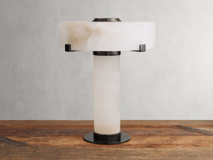 Chayla Alabaster Stone Table Lamp 13'' 19'' - Zonesus