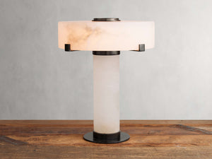 Chayla Alabaster Stone Table Lamp 13'' 19'' - Zonesus