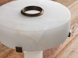 Chayla Alabaster Stone Table Lamp 13'' 19'' - Zonesus