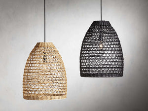 Braemar Wicker Outdoor Black Pendant - Zonesus
