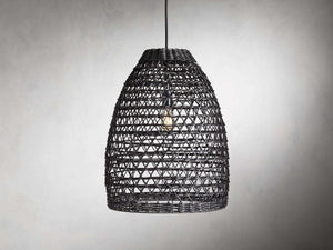 Braemar Wicker Outdoor Black Pendant - Zonesus