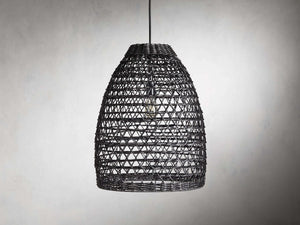 Braemar Wicker Outdoor Black Pendant - Zonesus