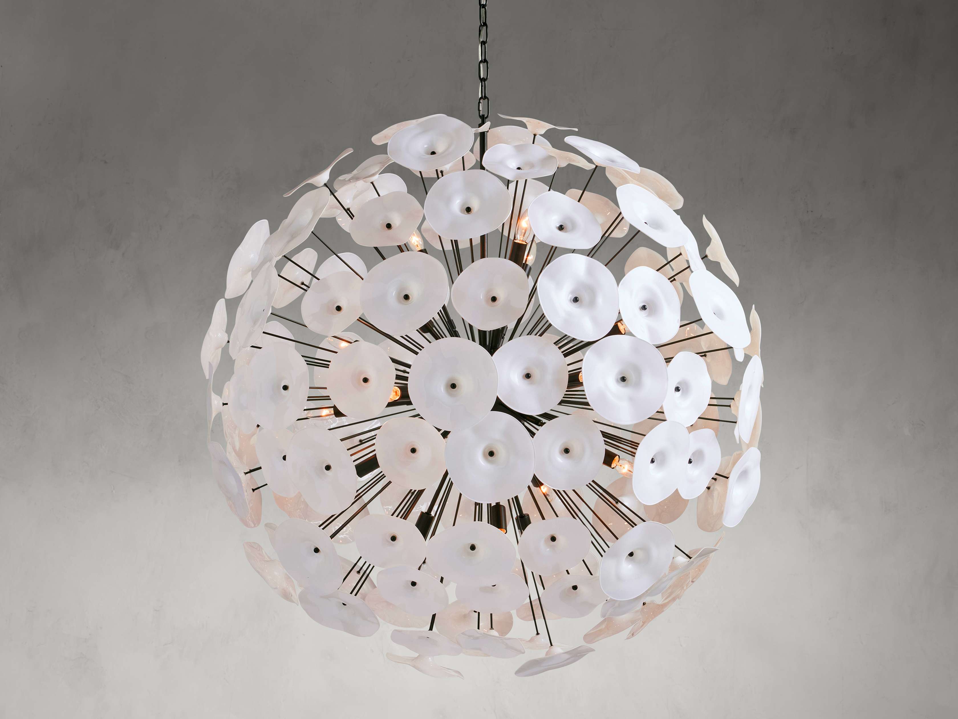 Lily Round Chandelier in Black - Zonesus