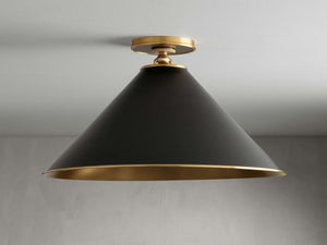 Arno Large Flushmount in Black - Zonesus