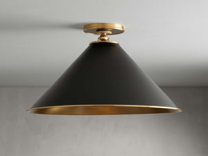 Arno Large Flushmount in Black - Zonesus