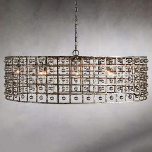 La Cage 12-Light Round Chandelier in Silver Clay - Zonesus
