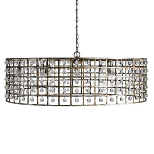 La Cage 12-Light Round Chandelier in Silver Clay - Zonesus