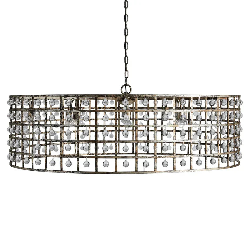 La Cage 12-Light Round Chandelier in Silver Clay - Zonesus