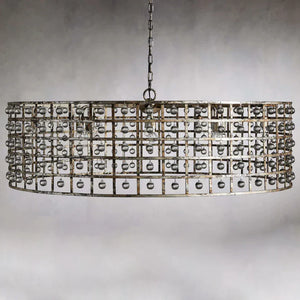 La Cage 12-Light Round Chandelier in Silver Clay - Zonesus