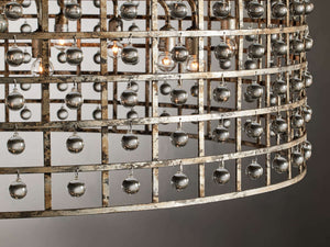 La Cage 12-Light Round Chandelier in Silver Clay - Zonesus