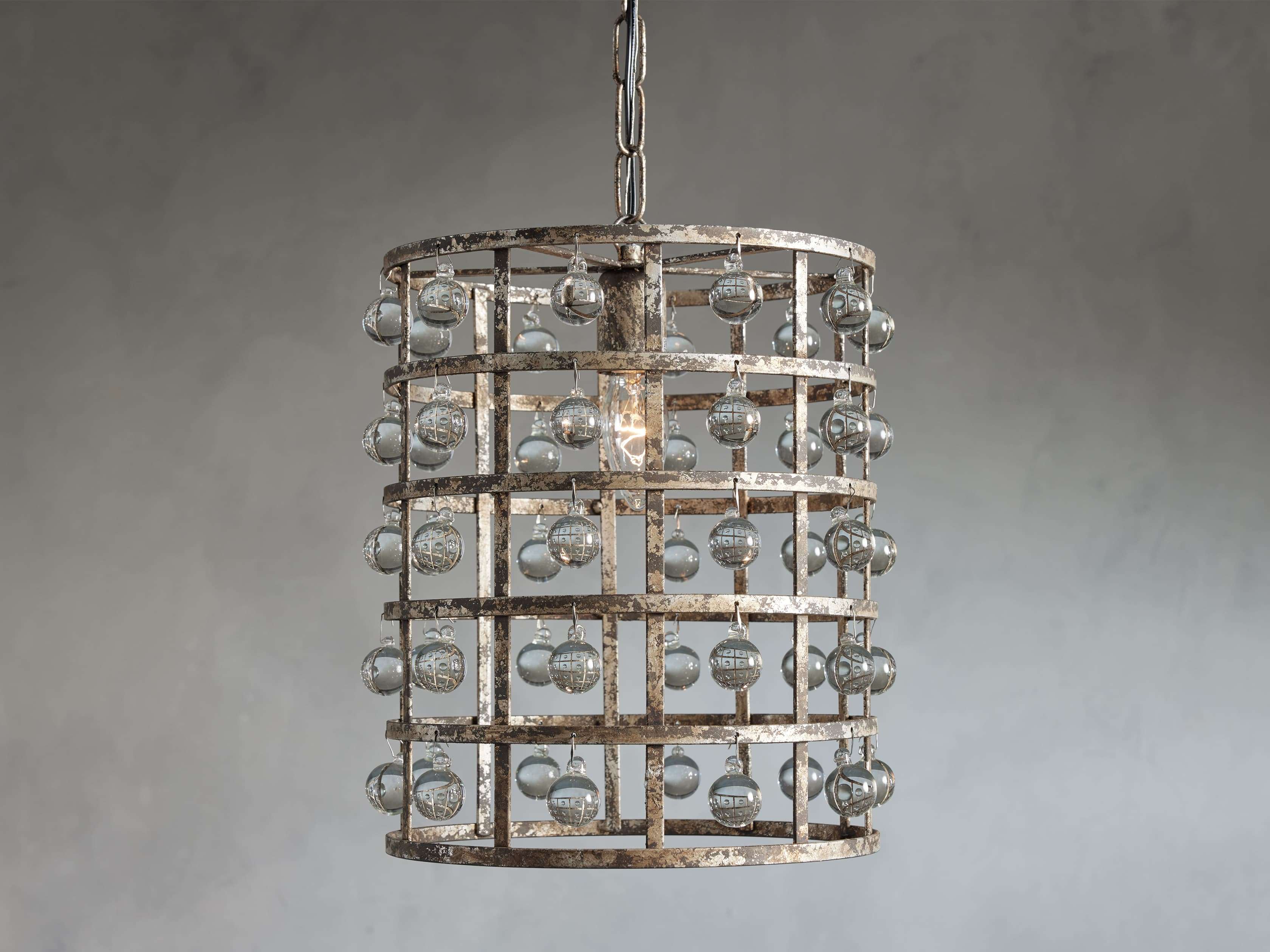 La Cage 12" Pendant in Silver Clay - Zonesus