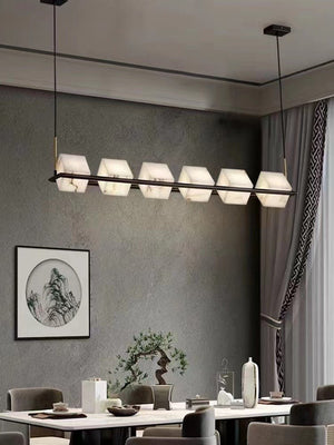 Alabaster Square Box Chandelier - Zonesus