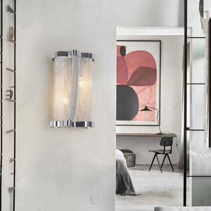 Ashley Aluminum Chain Tassel Wall Sconce - Zonesus