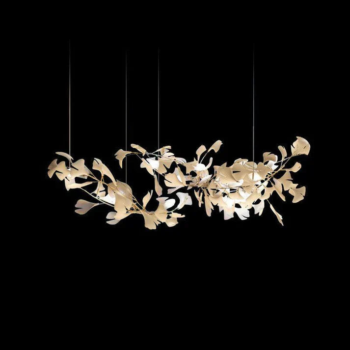 Modern Creative Ginkgo Ceramic Linear Chandelier - Zonesus