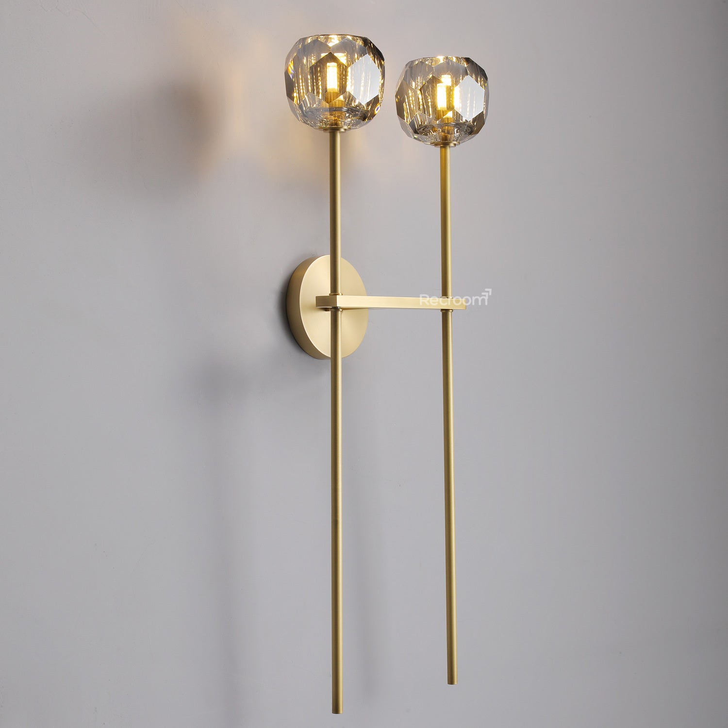 Boulew Crystal Glass Grand Double Sconce 12" - Zonesus